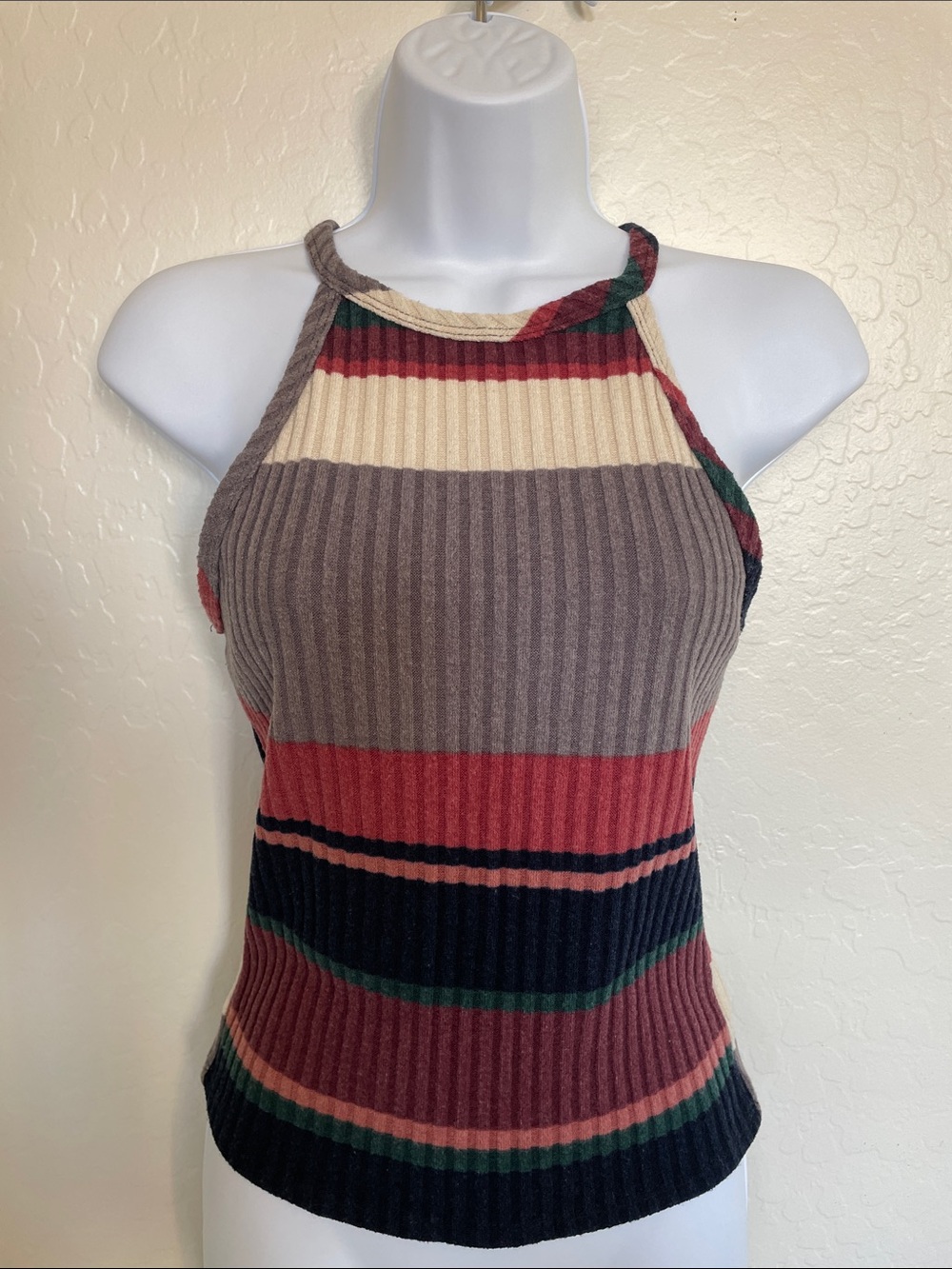 WOW Couture Multicolor Ribbed Halter Top
